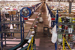 This is a picture of the Zappos fulfillment ce...